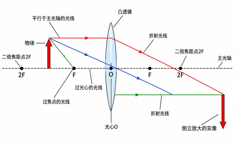 凸透镜成像光路图