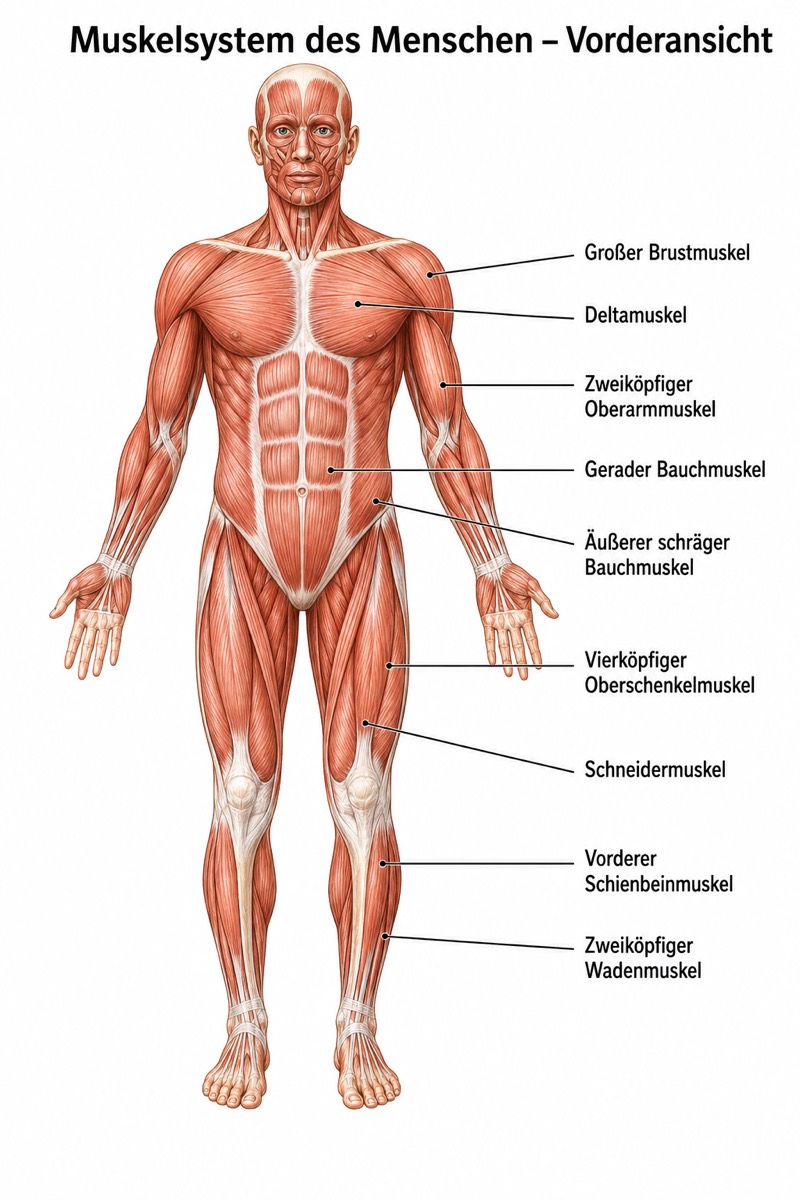Anatomische Darstellung des menschlichen Muskelsystems