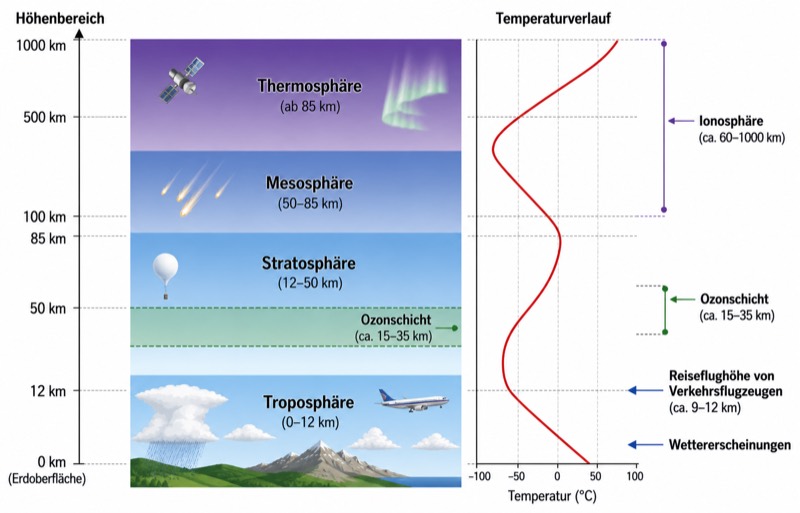 Vertikaler Aufbau der Atmosphäre