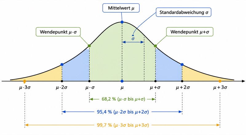 Glockenkurve der Normalverteilung