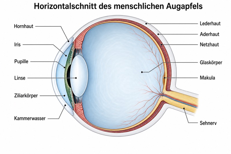 Medizinische Illustration des Augenaufbaus