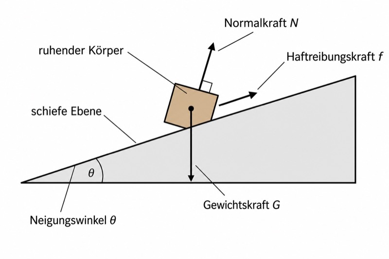 Kräfteanalyse an der schiefen Ebene