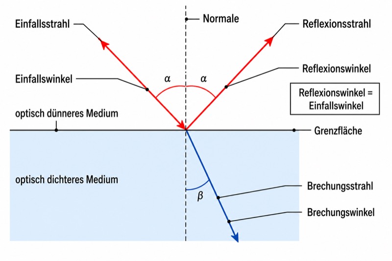 Reflexion und Brechung des Lichts