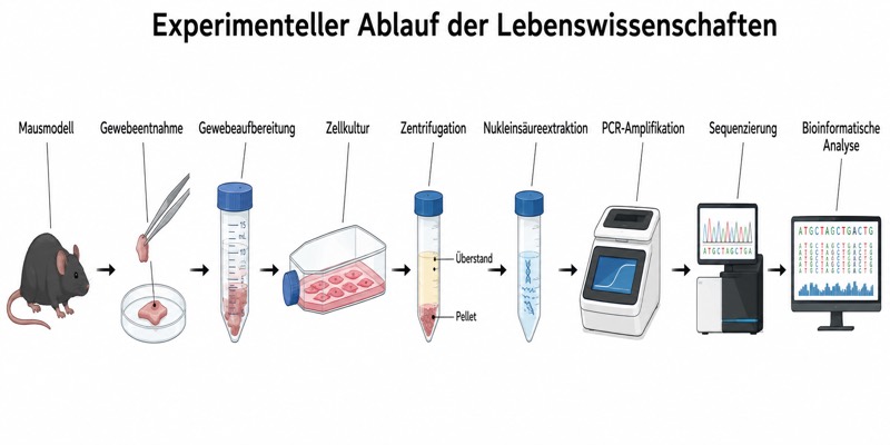 Wissenschaftliche Illustration · Versuchsablauf