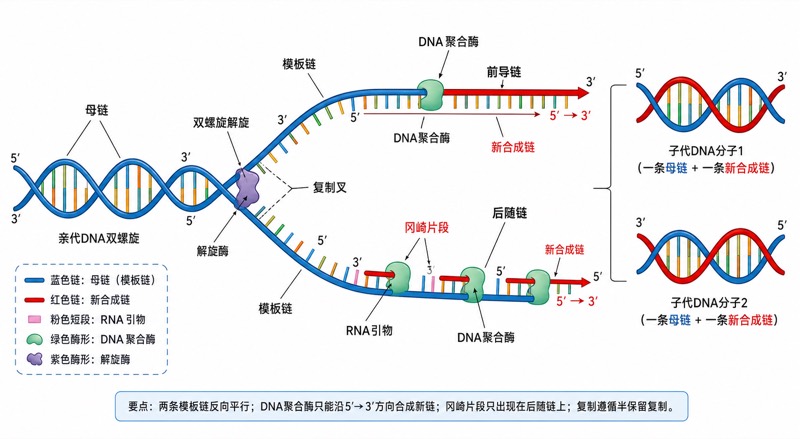 DNA 复制示意图