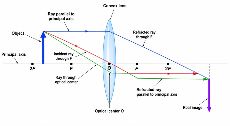 Ray Diagram for Image Formation by a Convex Lens