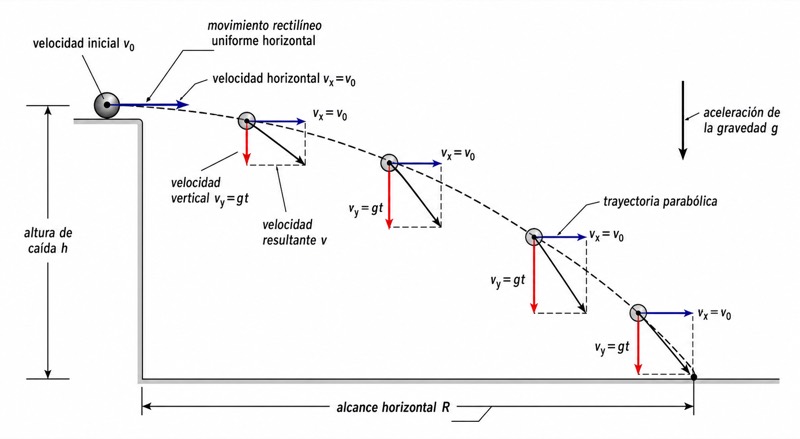 Descomposición del movimiento parabólico horizontal