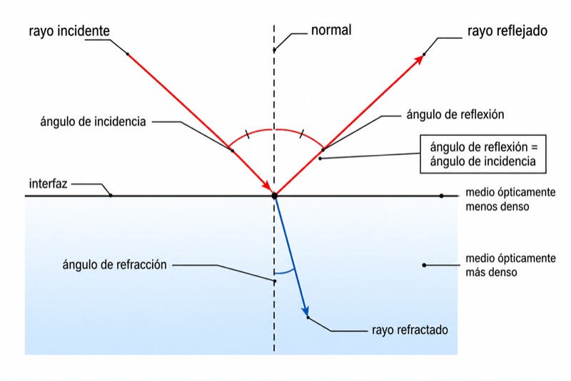 Reflexión y refracción de la luz