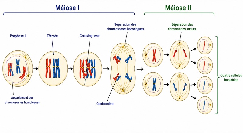 Schéma du processus de méiose