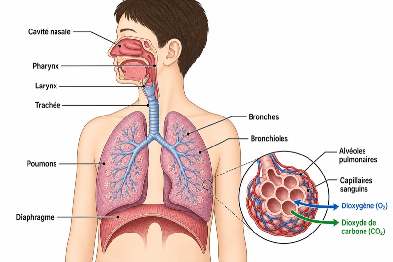 Appareil respiratoire humain