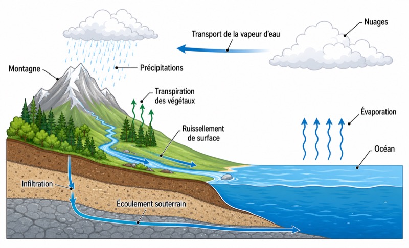 Schéma du cycle de l’eau