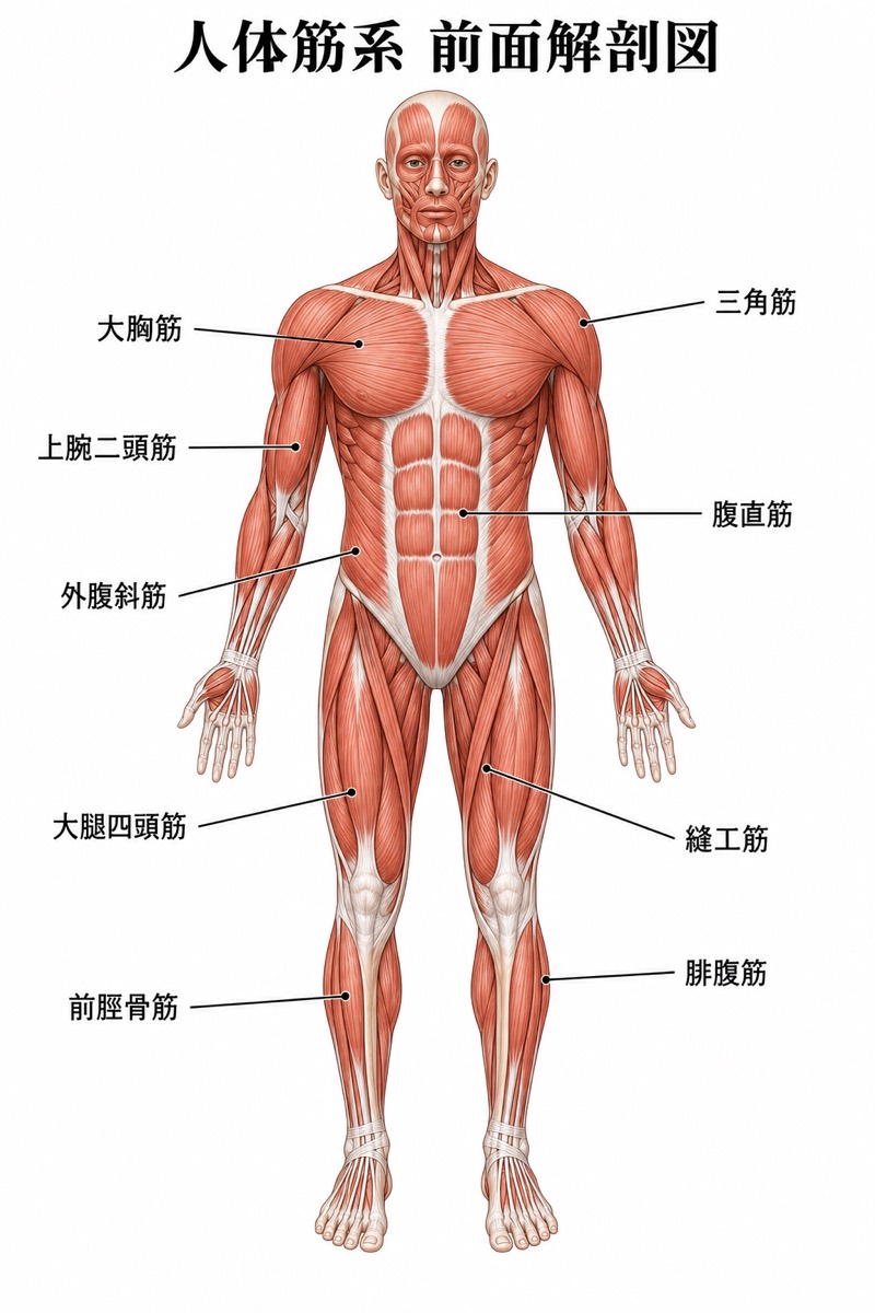 人体の筋系解剖図