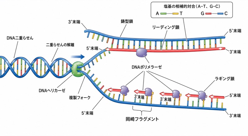 DNA複製の模式図