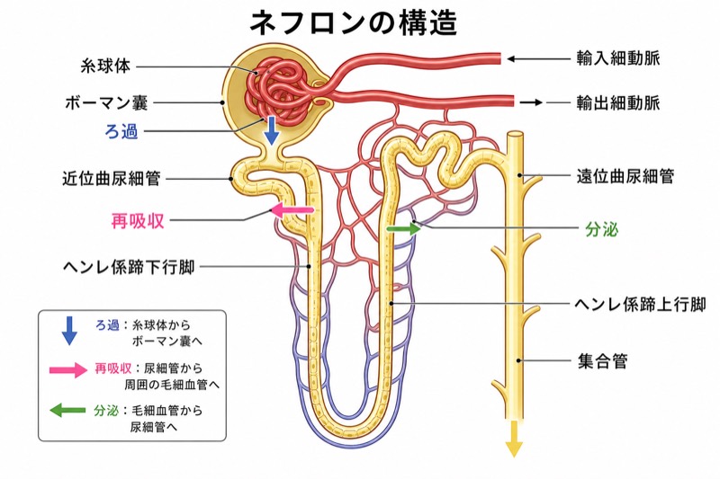 ネフロンの構造図