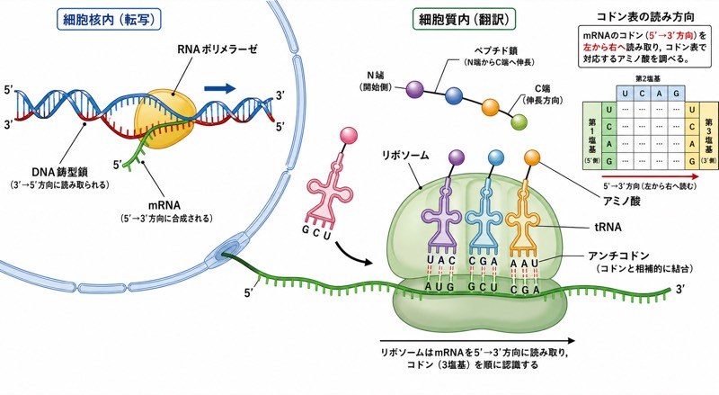 タンパク質合成・転写と翻訳