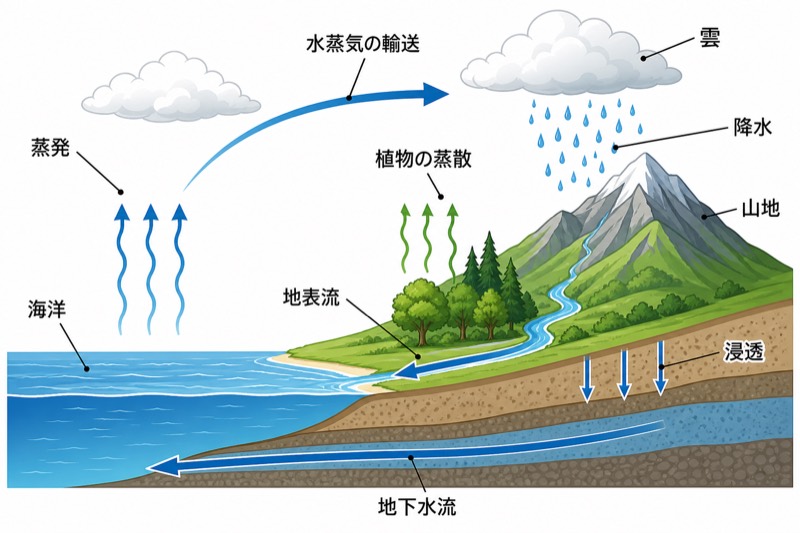 水循環の模式図