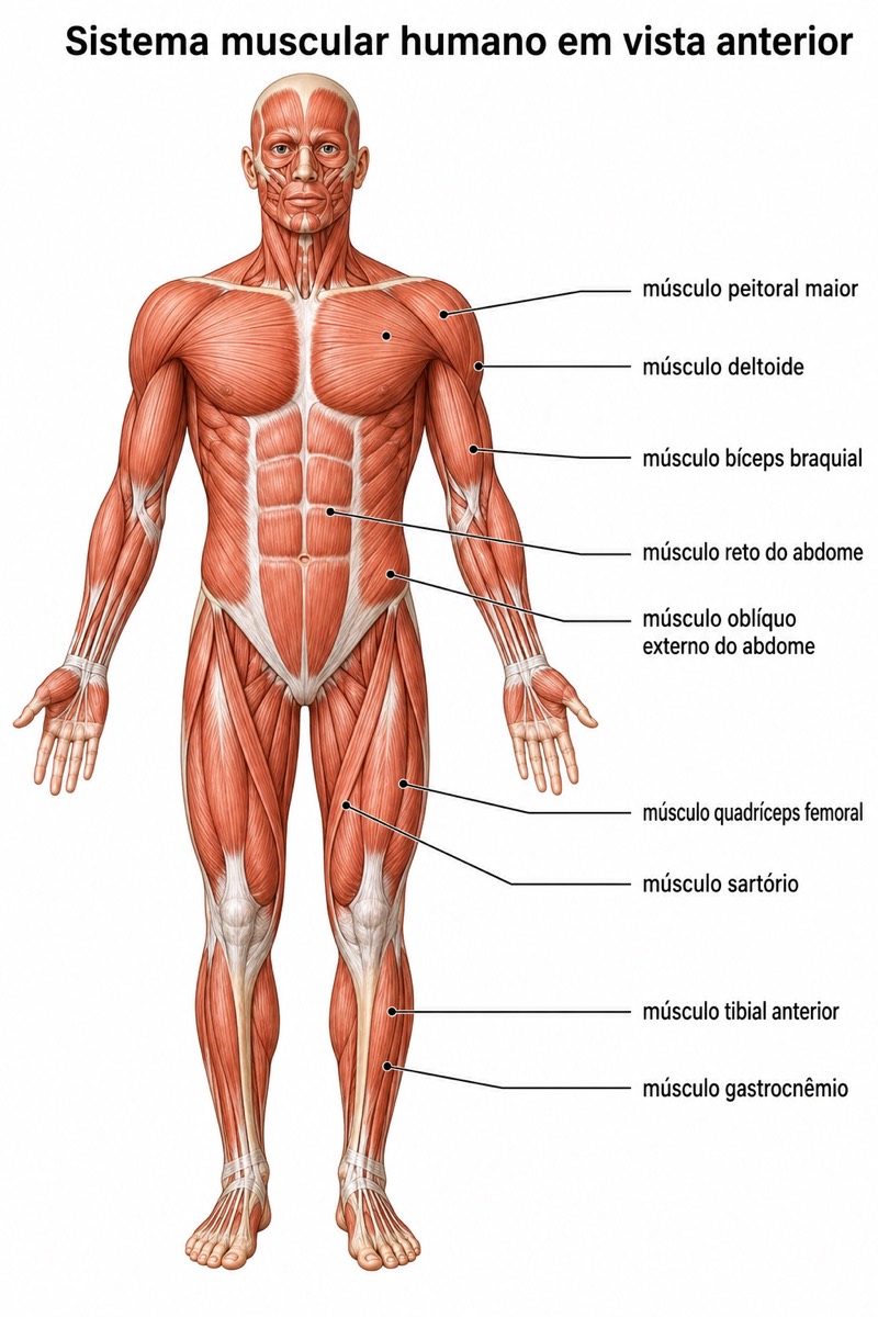 Diagrama anatómico do sistema muscular humano