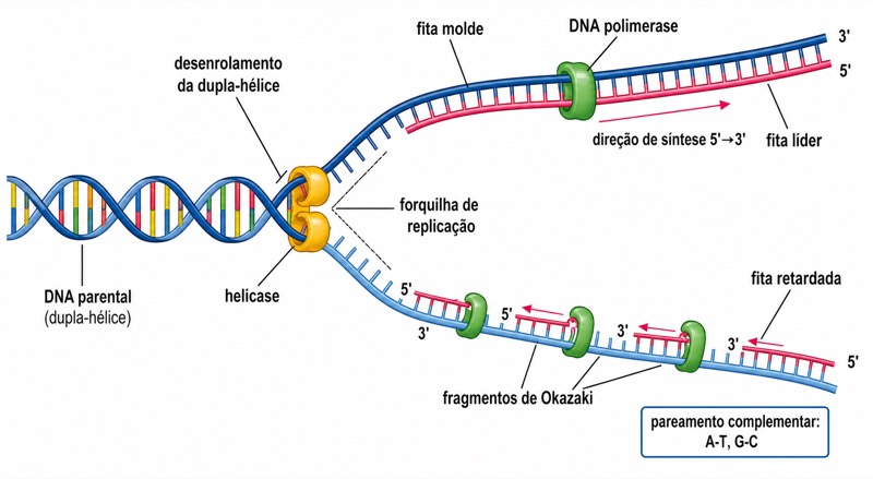 Diagrama da replicação do DNA