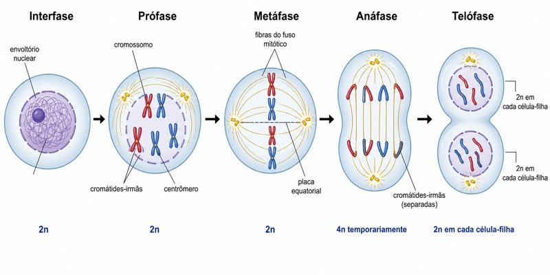 Diagrama do processo de mitose