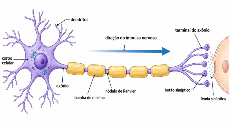 Diagrama da estrutura do neurônio