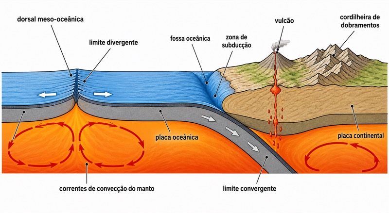 Diagrama da tectônica de placas
