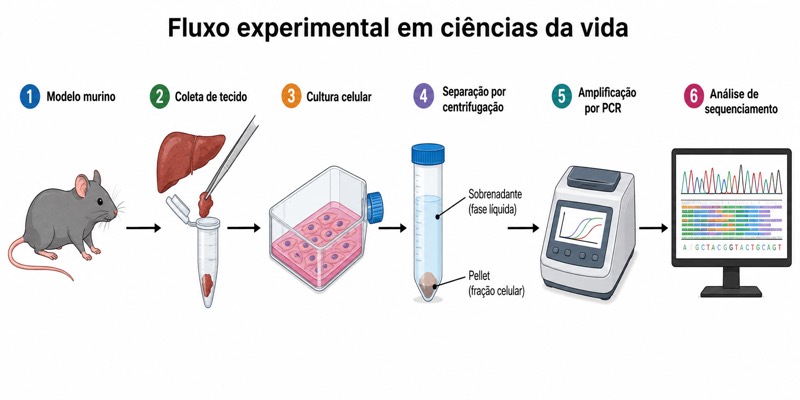 Ilustração científica · Procedimento experimental