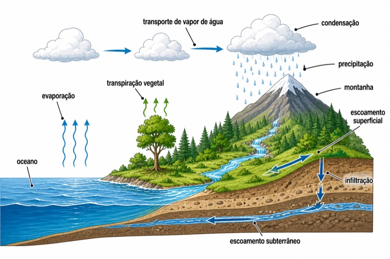 Diagrama do ciclo da água