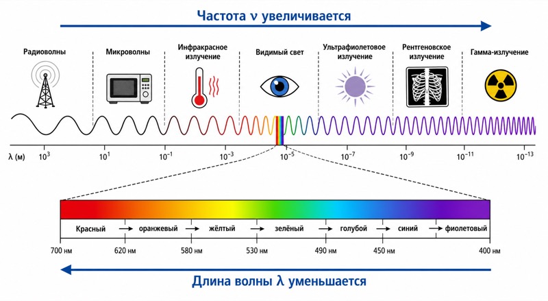 Спектр электромагнитных волн