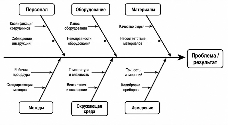 Диаграмма Исикавы · причинно-следственный анализ