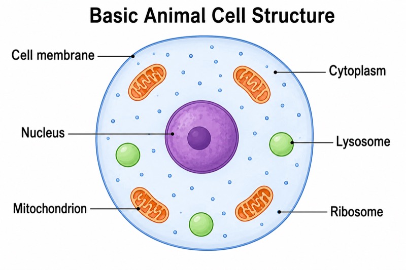Simple Animal Cell Diagram for Middle School