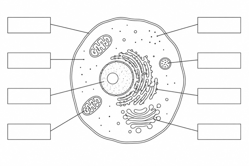 Unlabeled Animal Cell Diagram (Blank Worksheet)