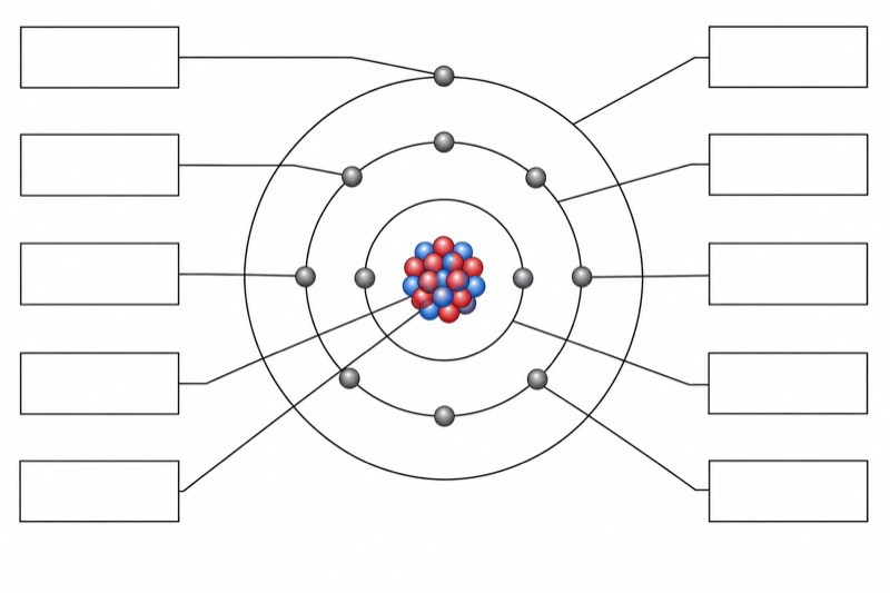 Unlabeled Bohr Model Diagram (Blank Worksheet)