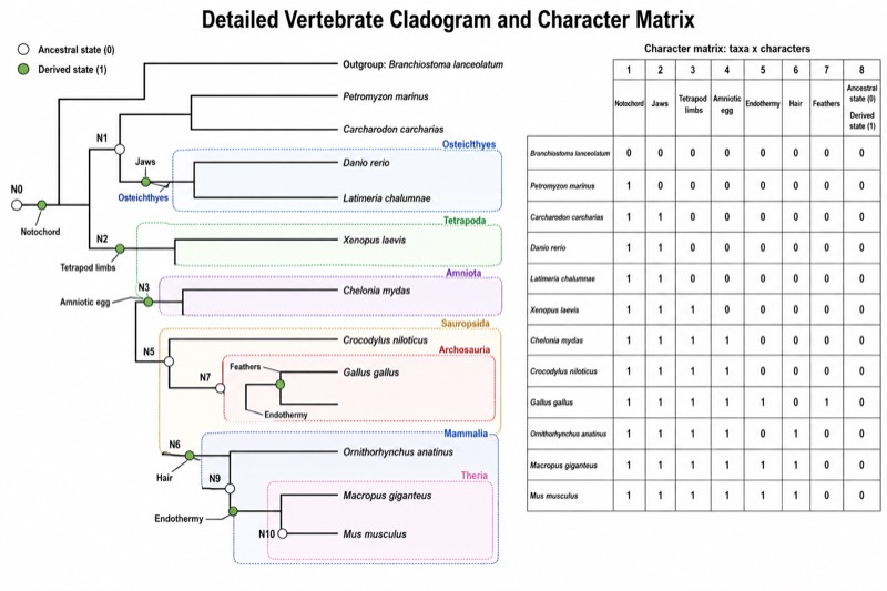 Detailed Cladogram (University Level)