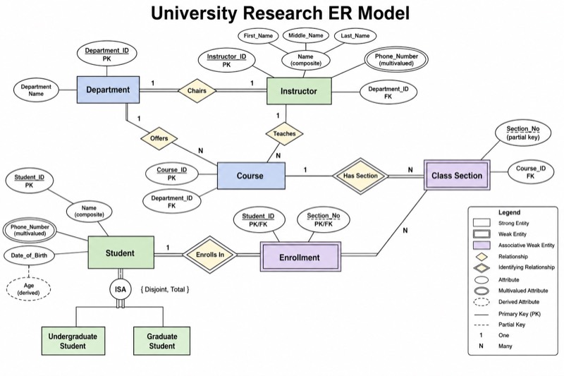Detailed ER Diagram (University Level)