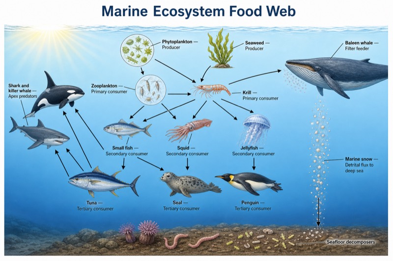 Ocean Food Web Diagram