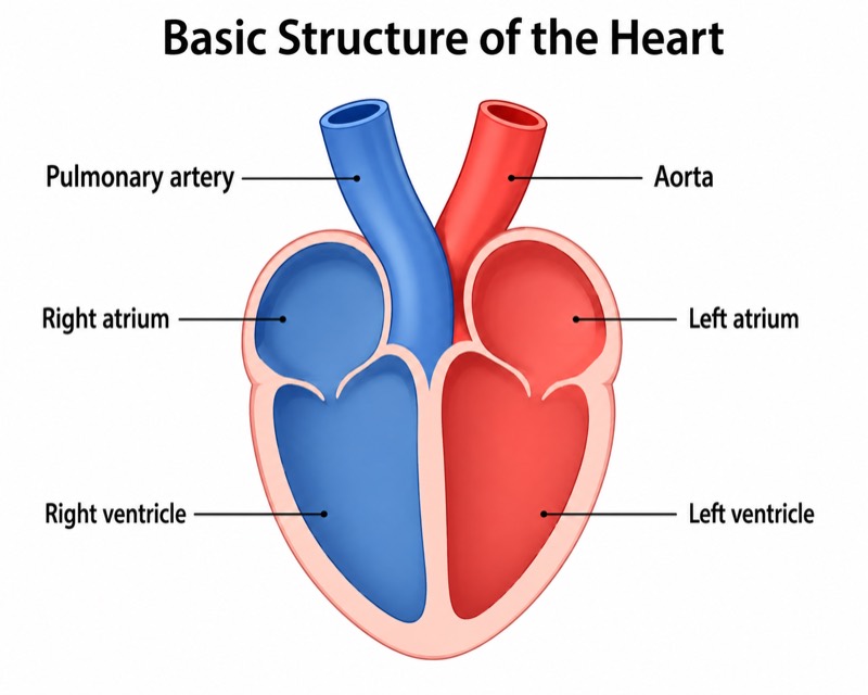 Simple Heart Diagram for Middle School