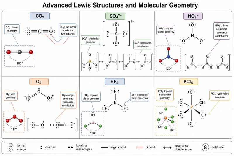 Detailed Lewis Structure Diagram (University Level)