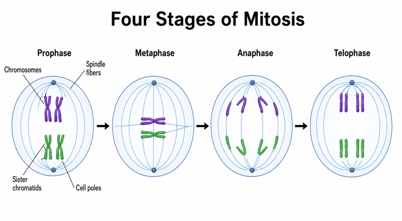 Simple Mitosis Diagram for Middle School