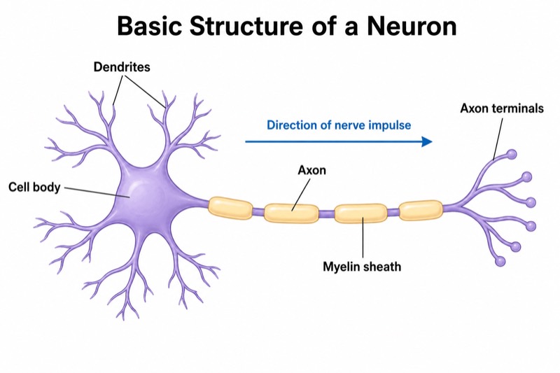 Simple Neuron Diagram for Middle School