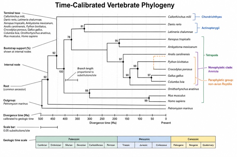 Detailed Phylogenetic Tree (University Level)