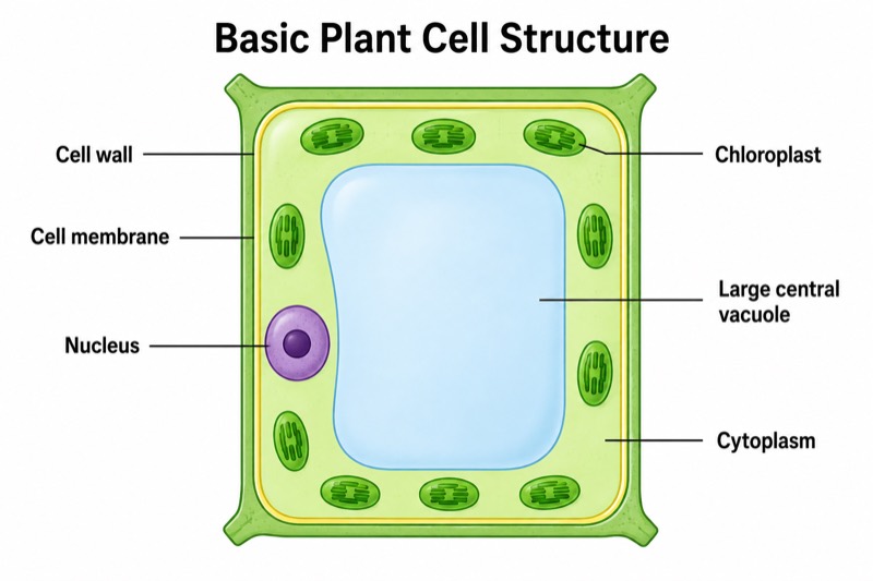 Simple Plant Cell Diagram for Middle School