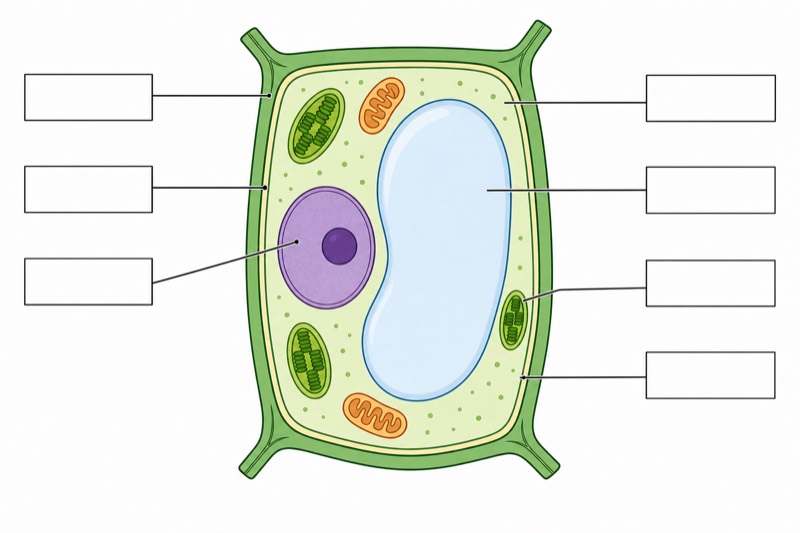 Unlabeled Plant Cell Diagram (Blank Worksheet)