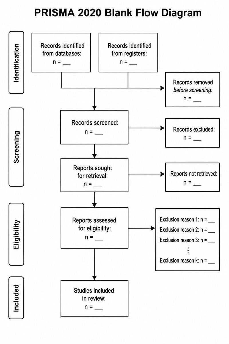 Blank PRISMA Flow Diagram Template